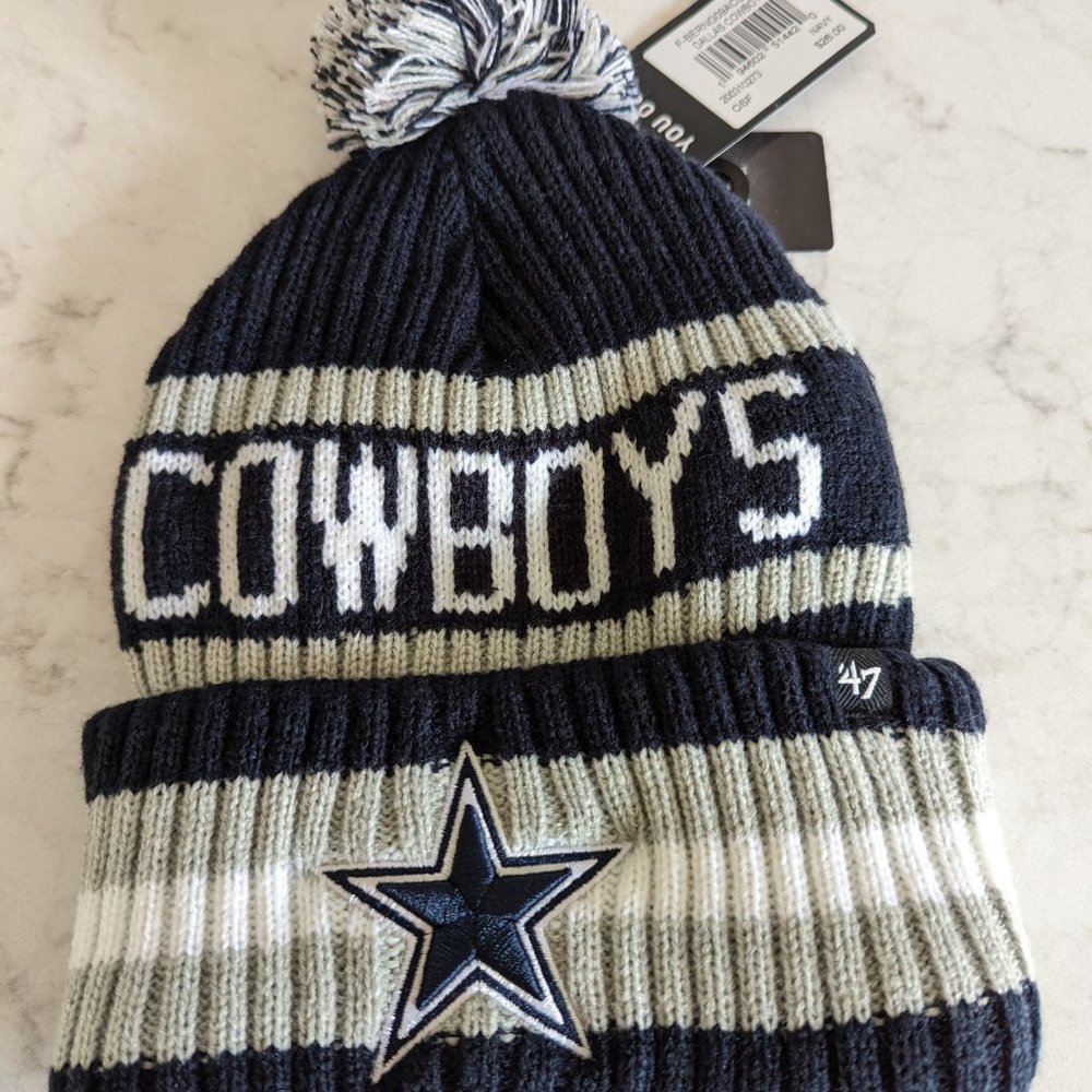 Dallas Cowboys Winter Hat with Pom Pom-Official NFL